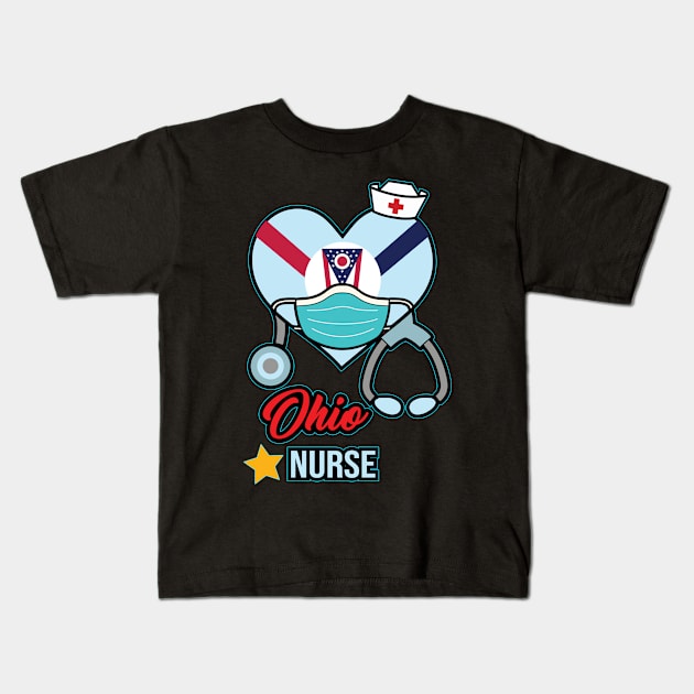 Ohio Nurse - Love RN LPN CNA State Nursing Gift Kids T-Shirt by ScottsRed